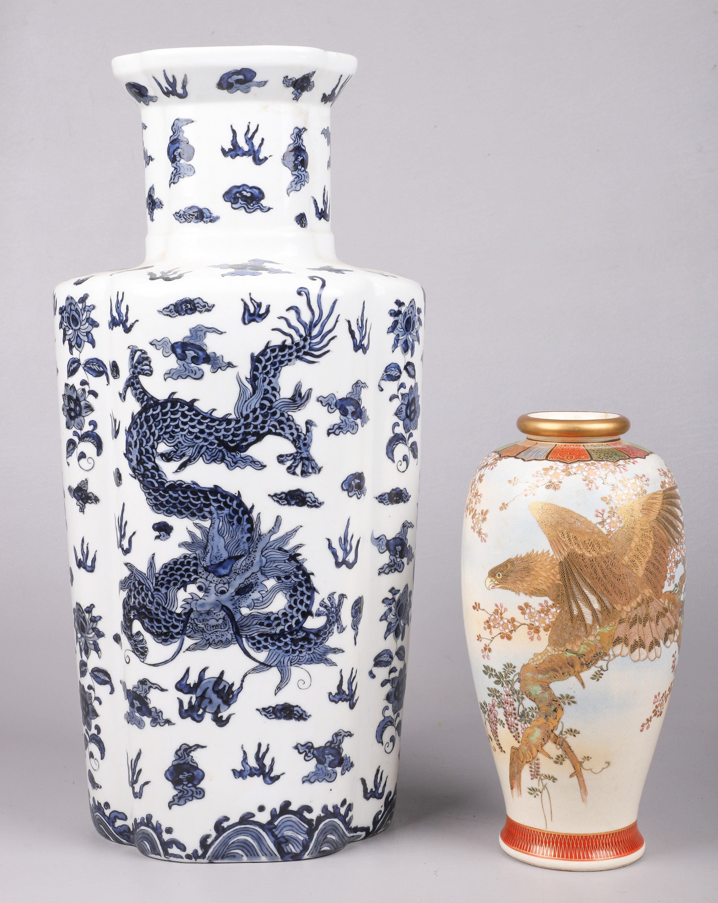 (2) Japanese vases, c/o porcelain