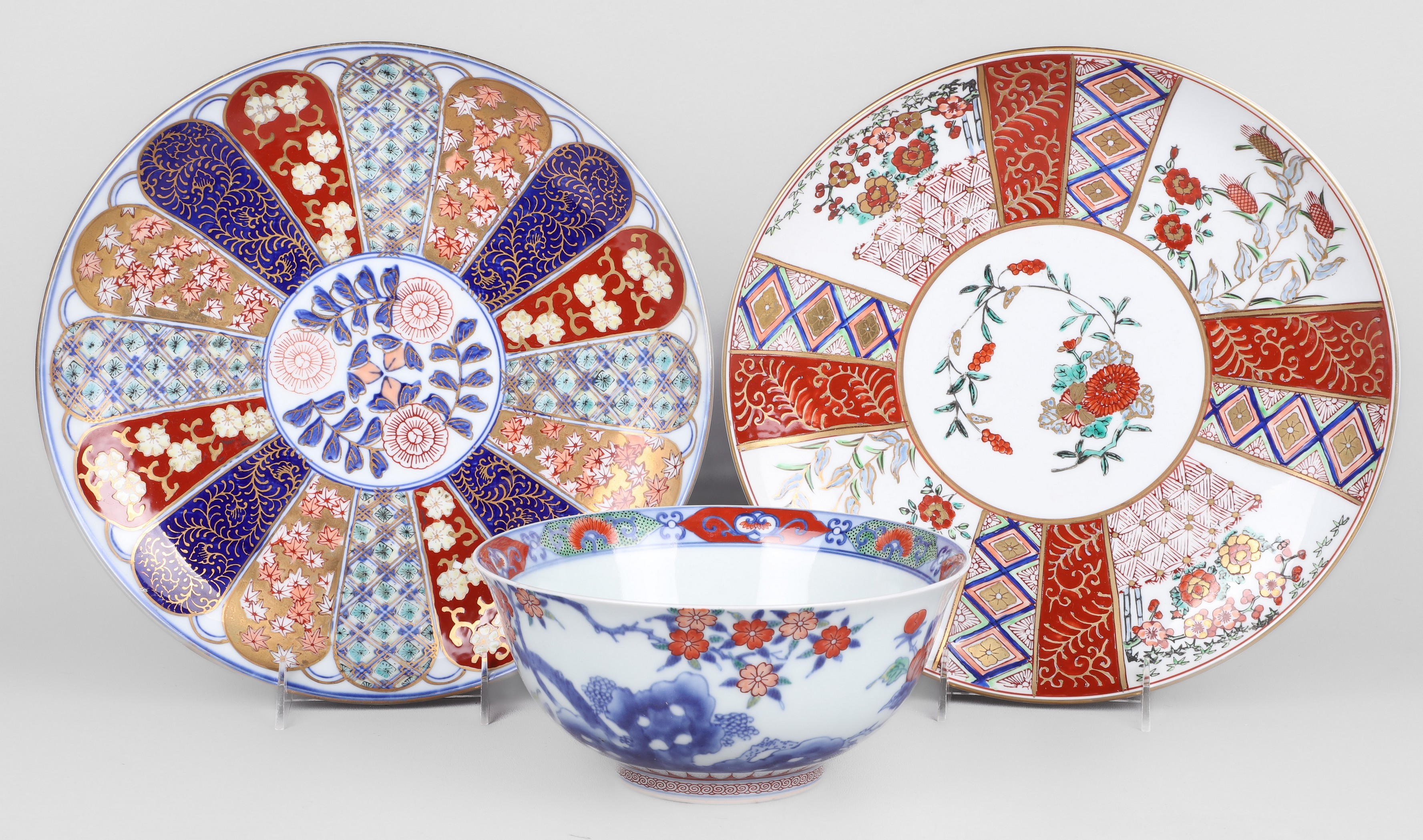(3) Pcs Japanese porcelain, c/o