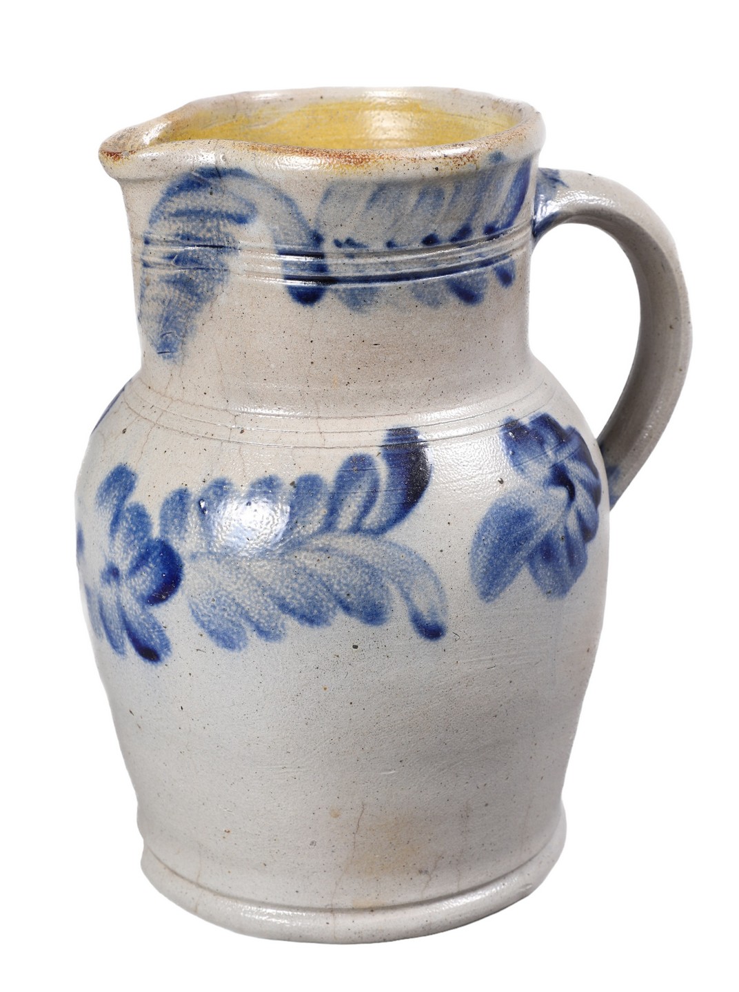 Stoneware Blue Decorated Pitcher,