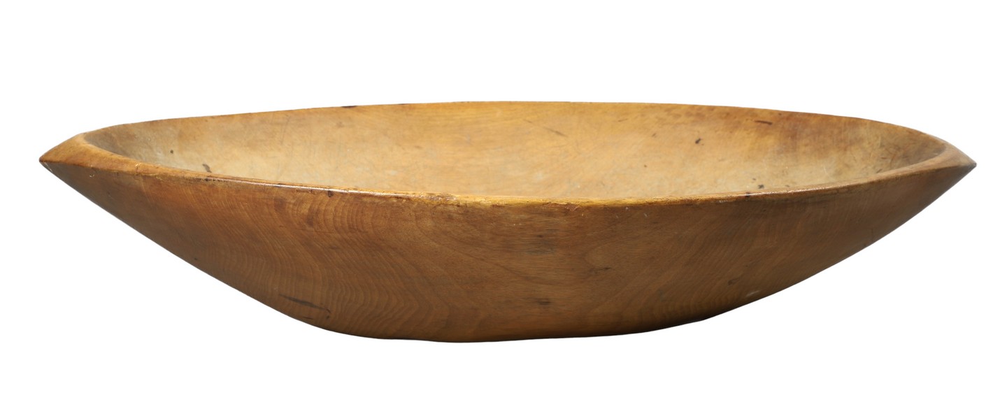 Carved wood trencher bowl, tapered