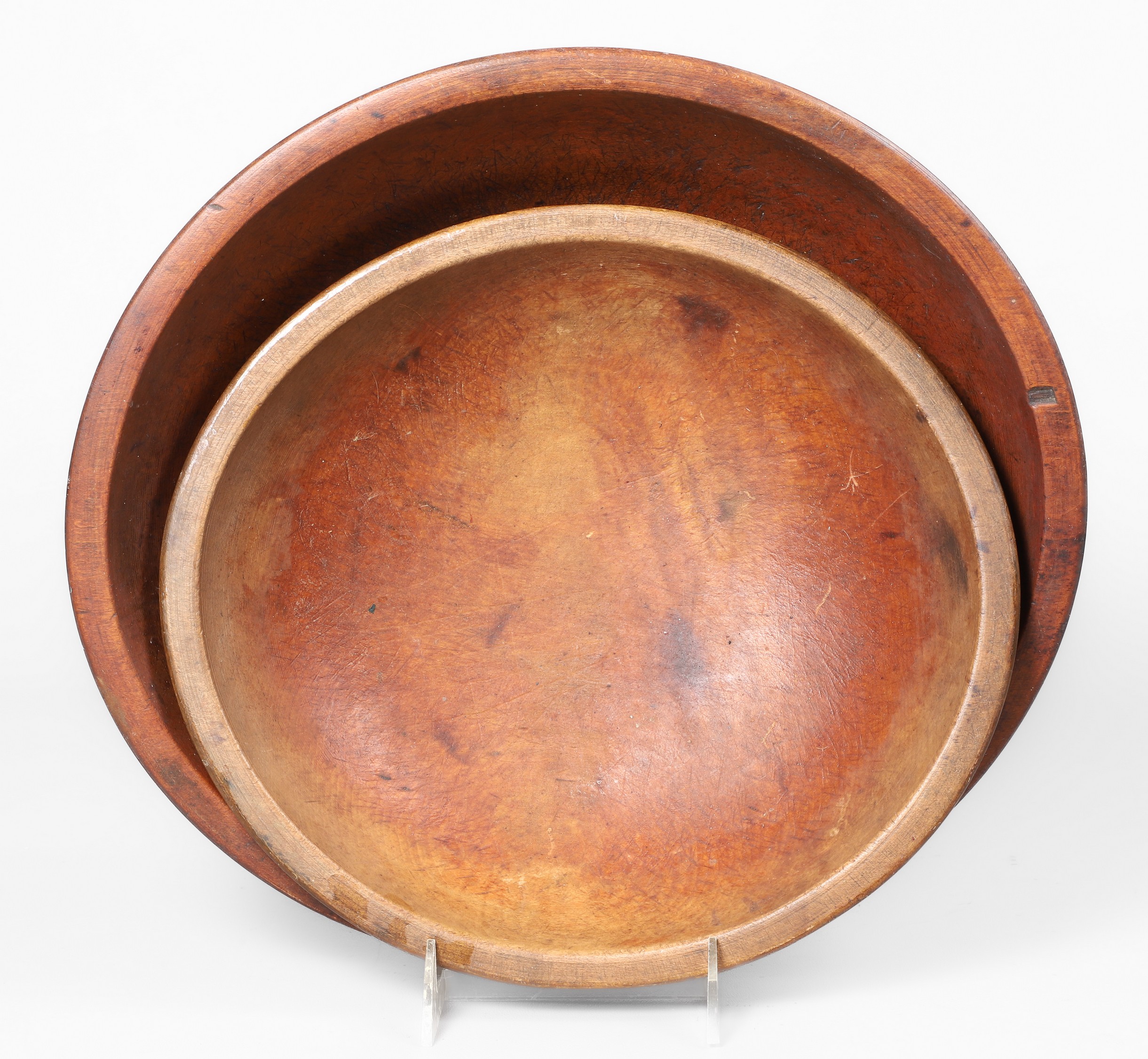 (2) Carved wood bowls, 11-1/4"