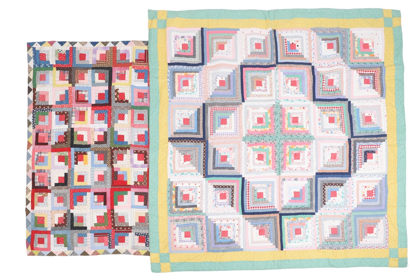 (2) 20th c quilts to include log