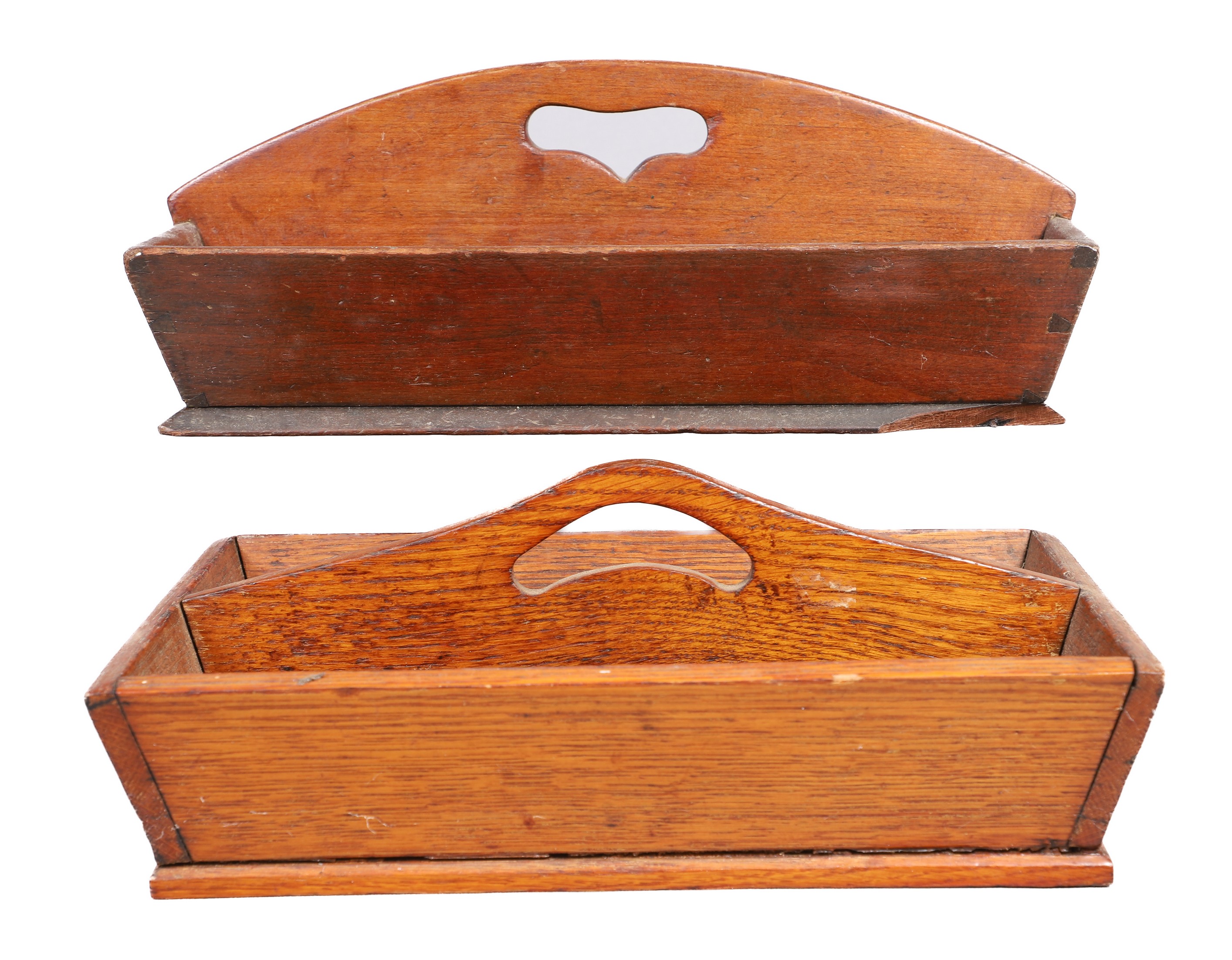(2) Small dovetailed cutlery trays,