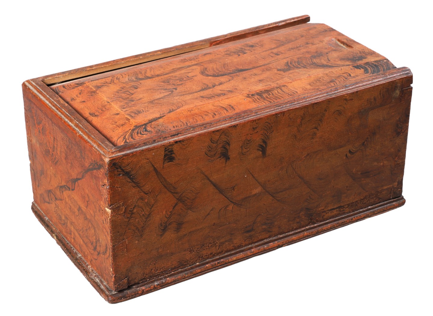 Wooden faux grain box, dovetailed corners,