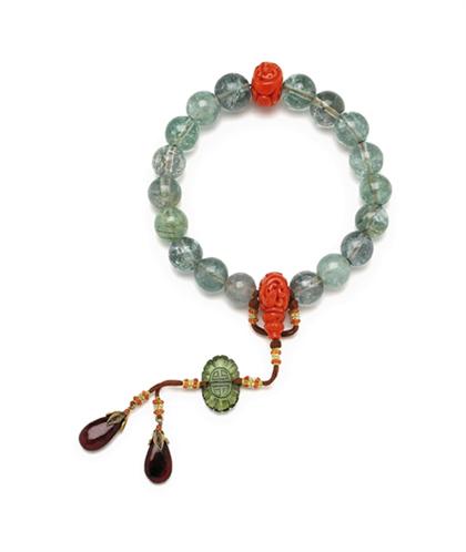 Fine Chinese rock crystal and coral 49a84