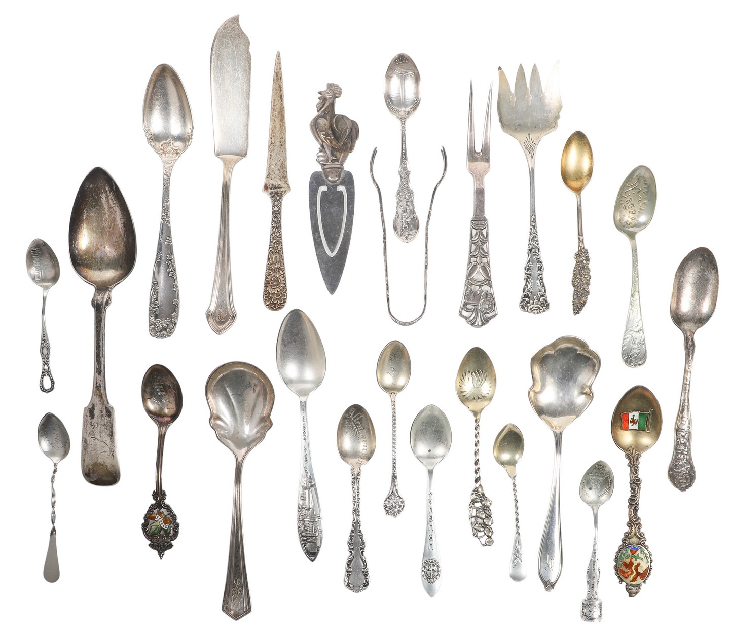 Sterling Spoons, Souvenir Spoons, Flatware,