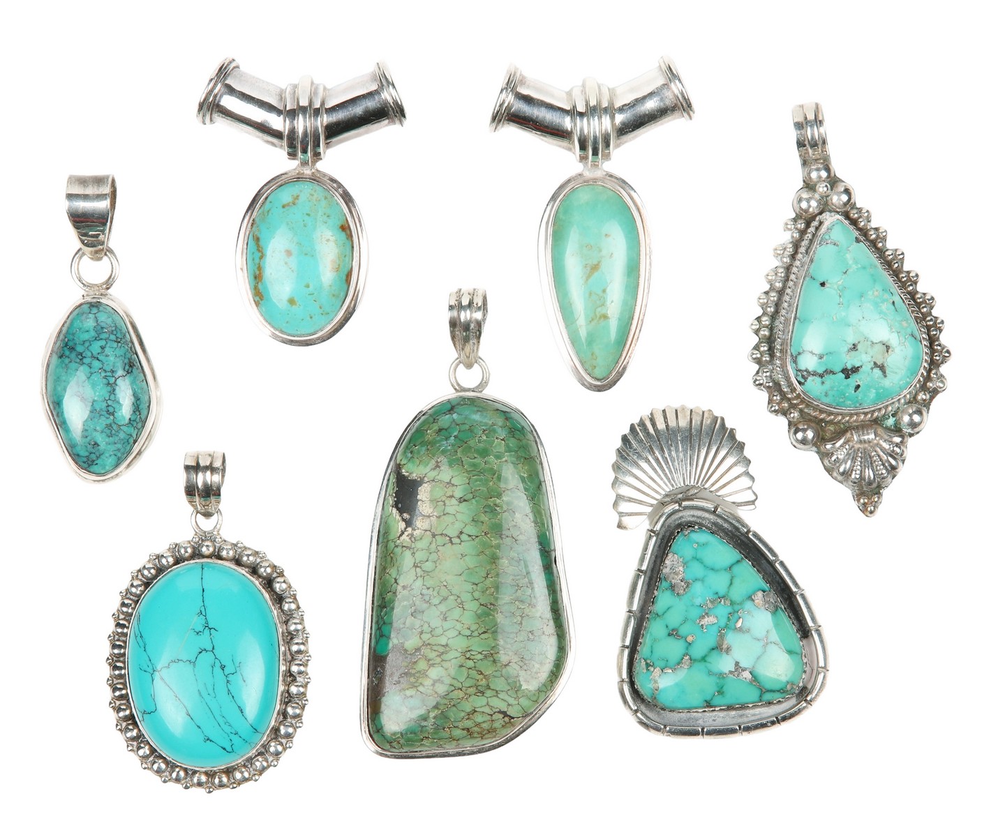  7 Turquoise and sterling pendants 2e0974