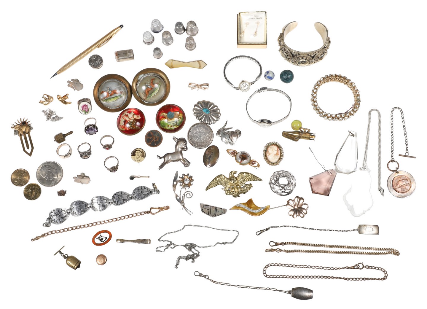 Eclectic jewelry and souvenir grouping