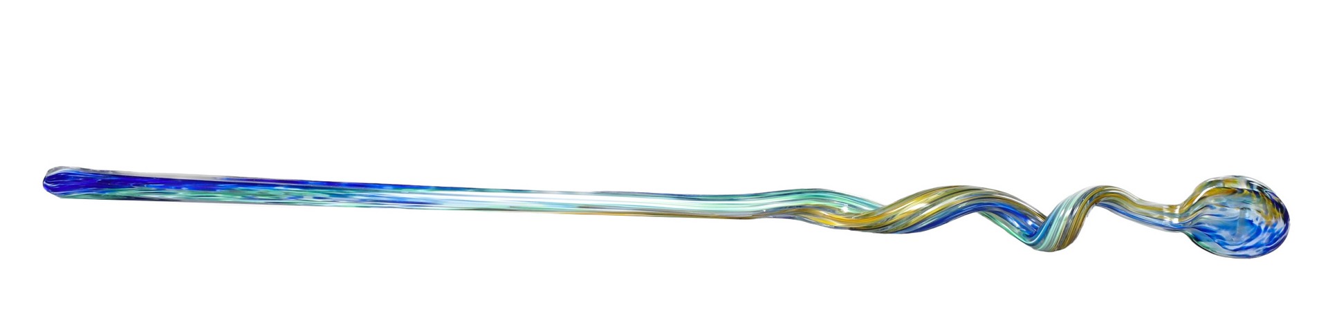 Glass walking stick, curved serpentine