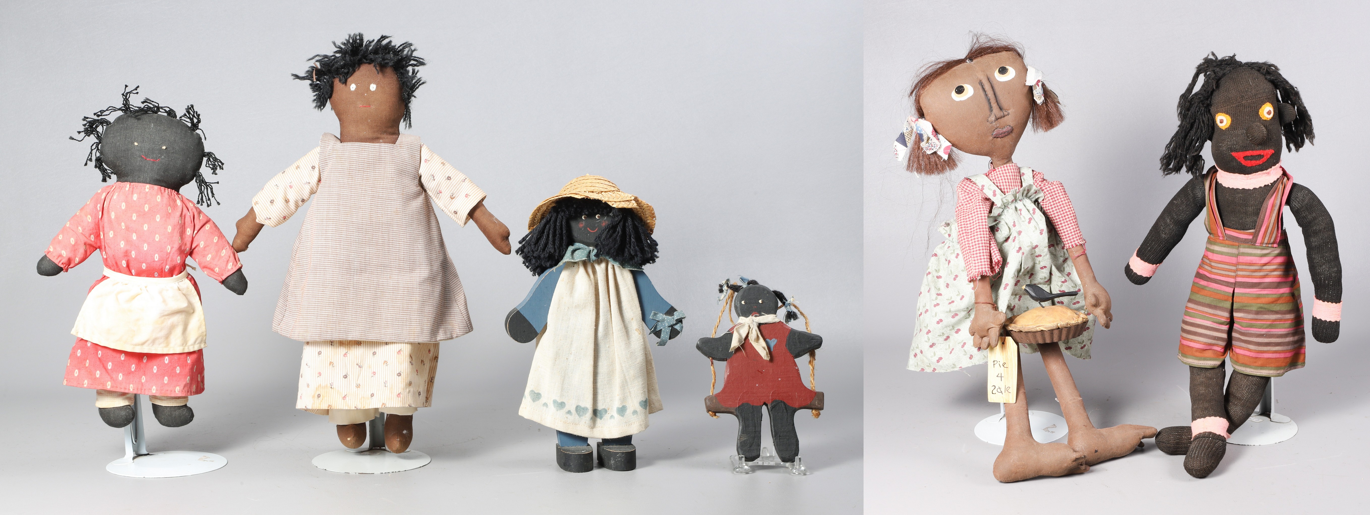 (6) Black Americana dolls, c/o (4) rag