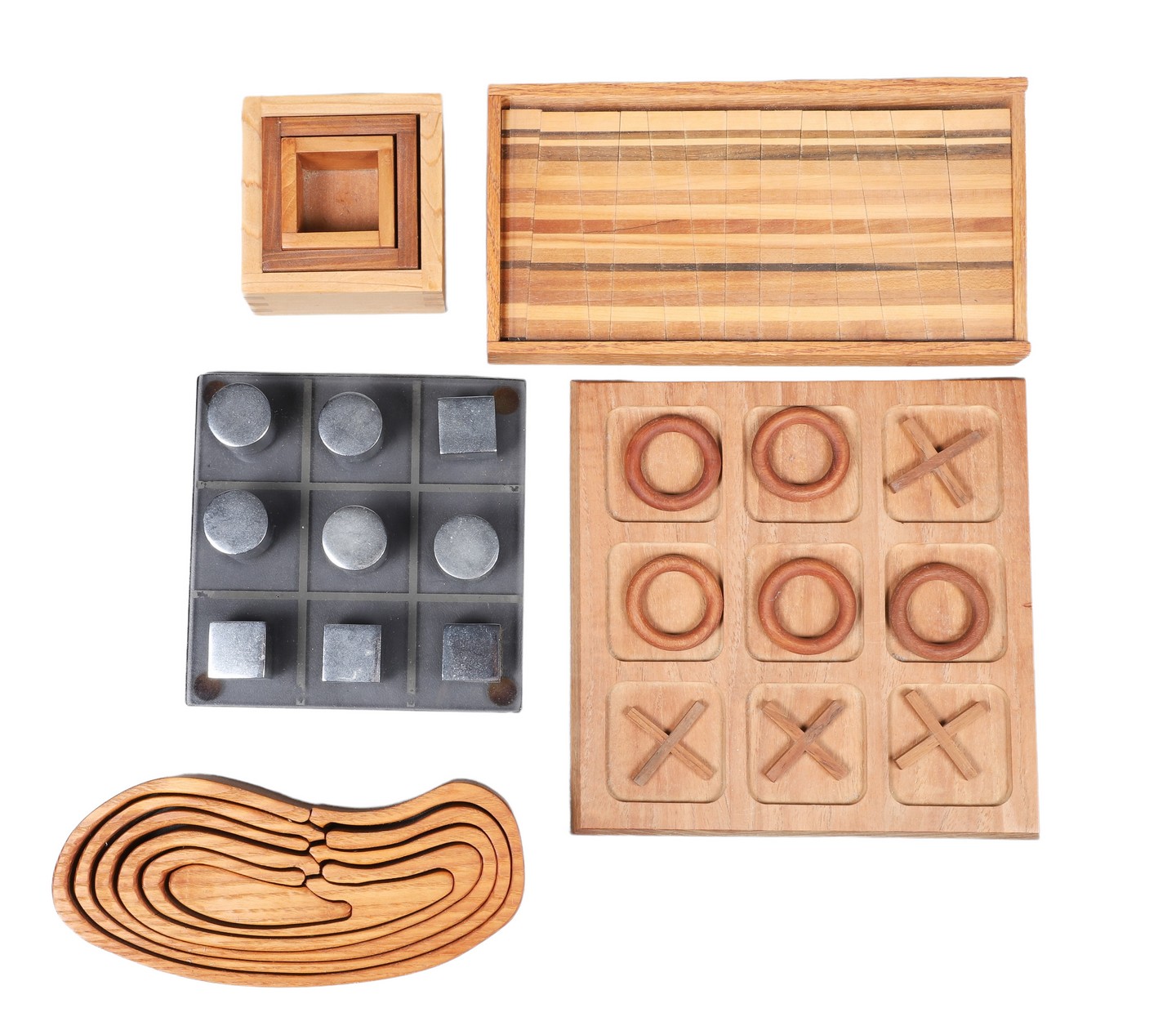 (5) Toys & puzzles, c/o wood tic-tac-toe