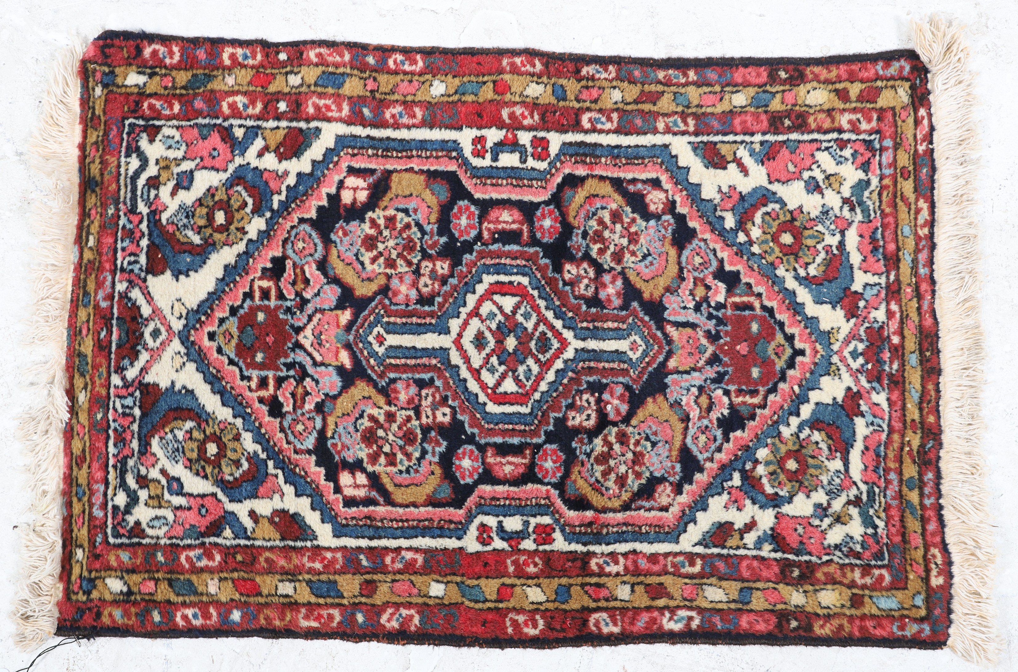Hossainabad Persian Mat, 22" x