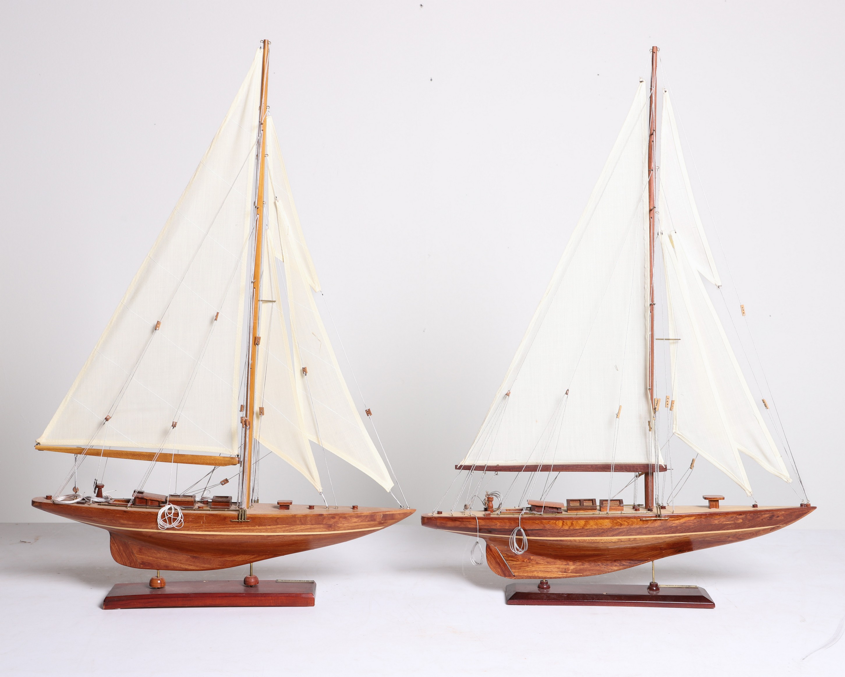 (2) Model sailboats, "Shamrock",