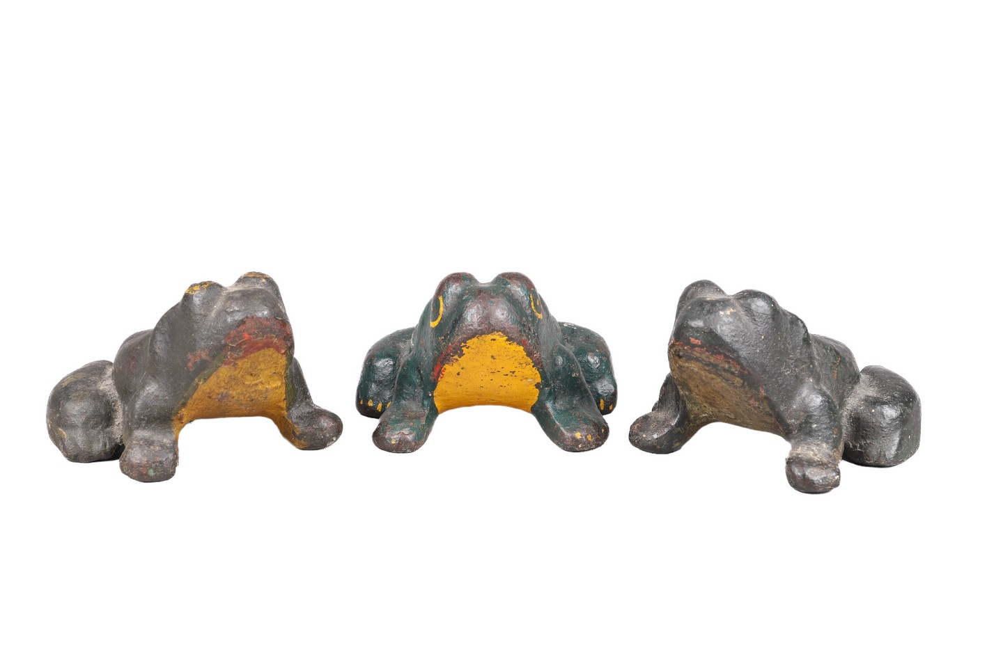 (3) Cast iron frog form doorstops,