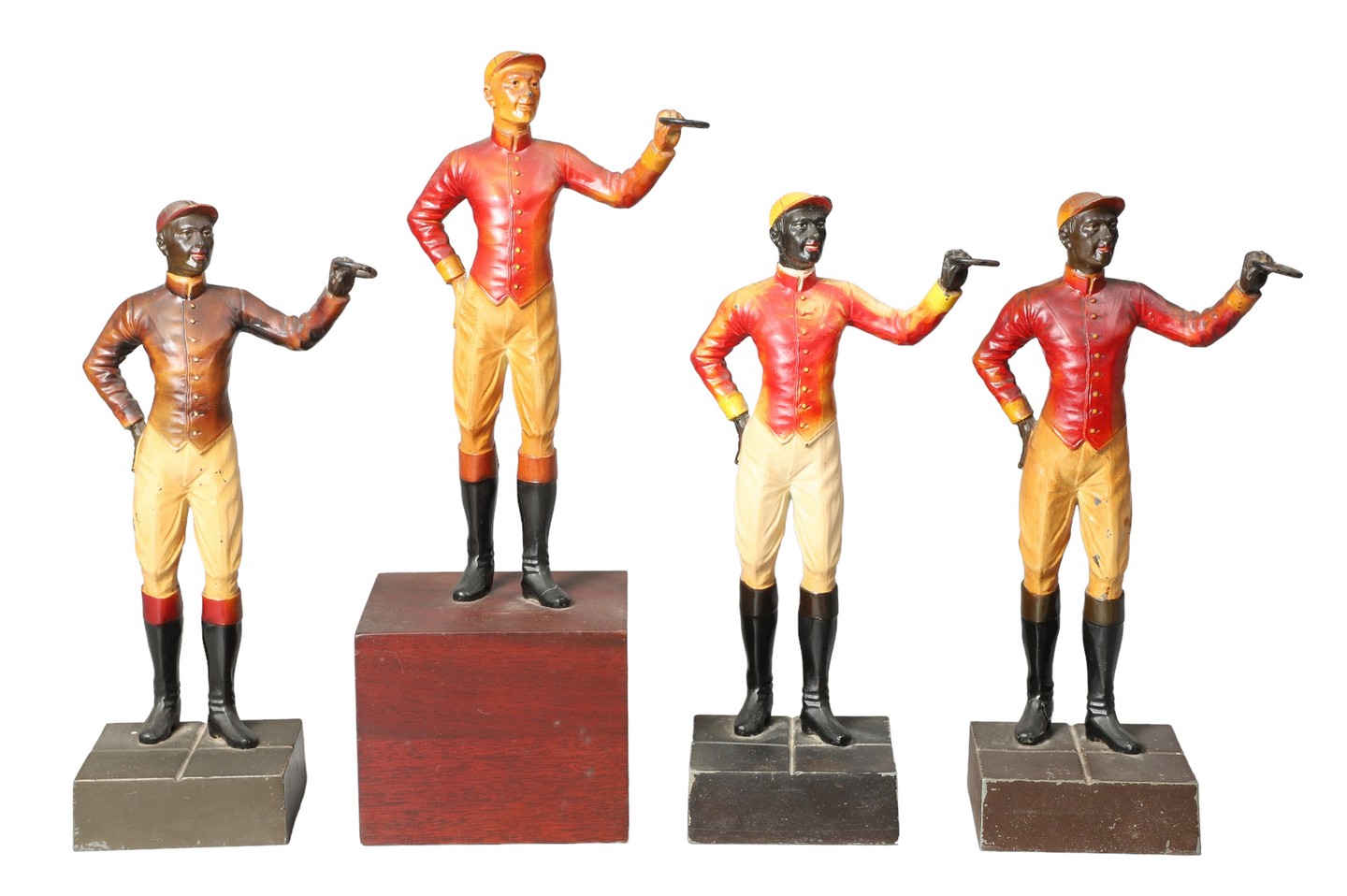  4 White metal painted jockey 2e0a66