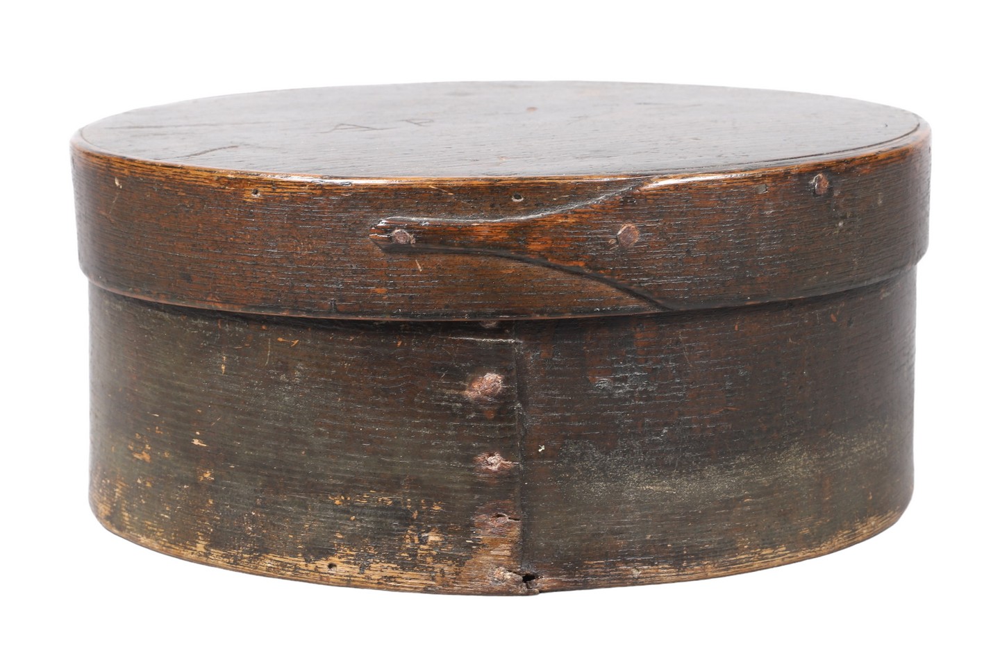 18th C wood pantry box with lid,