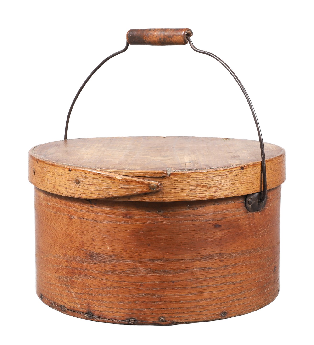 18th C wood pantry box with lid  2e0a7b