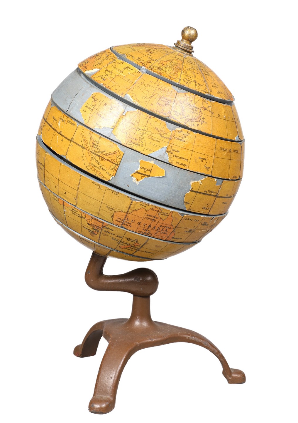 1927 Geographic puzzle globe, Terrestrial