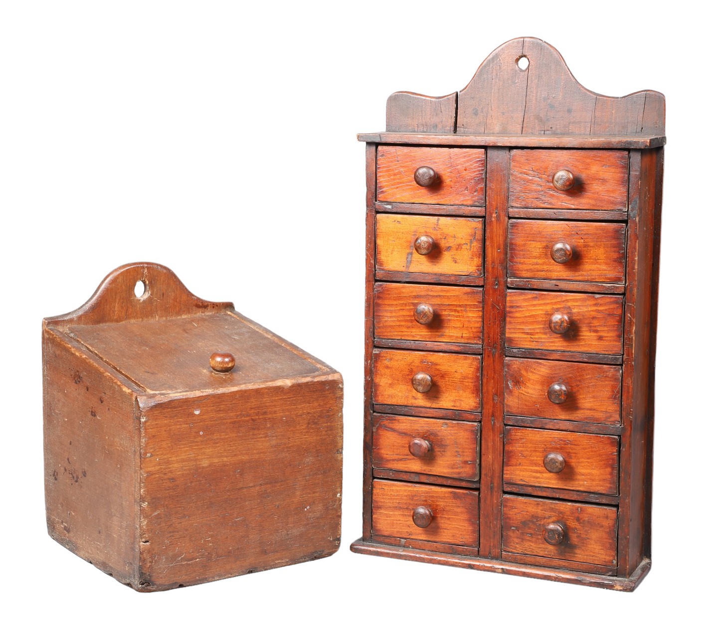 (2) Wooden hanging boxes, c/o poplar