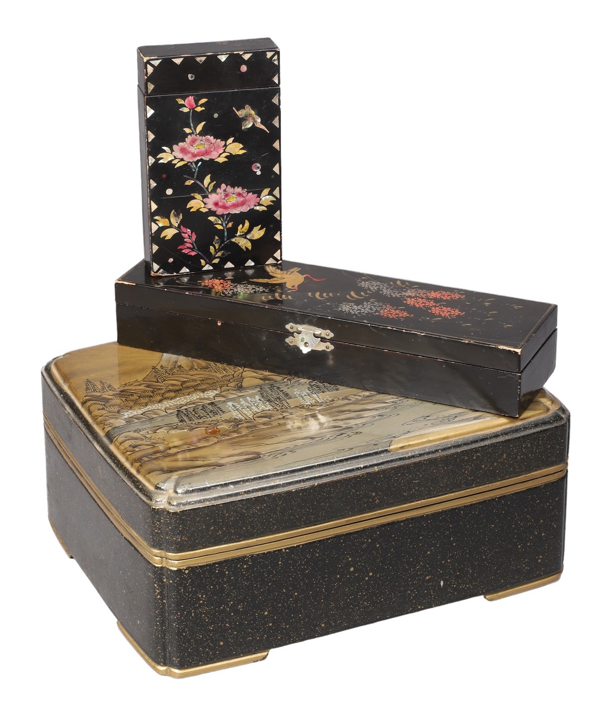  3 Japanese lacquer boxes c o 2e0a8f