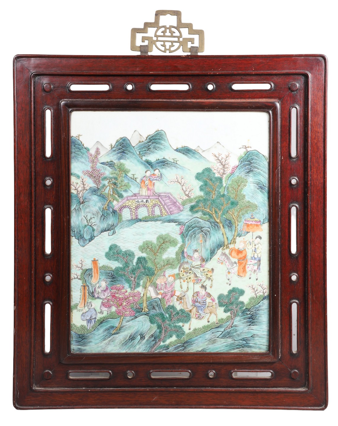 Chinese porcelain plaque, figures