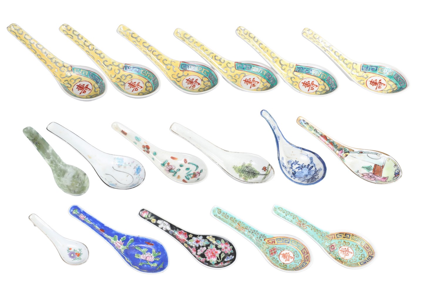 (17) Chinese soup spoons, including