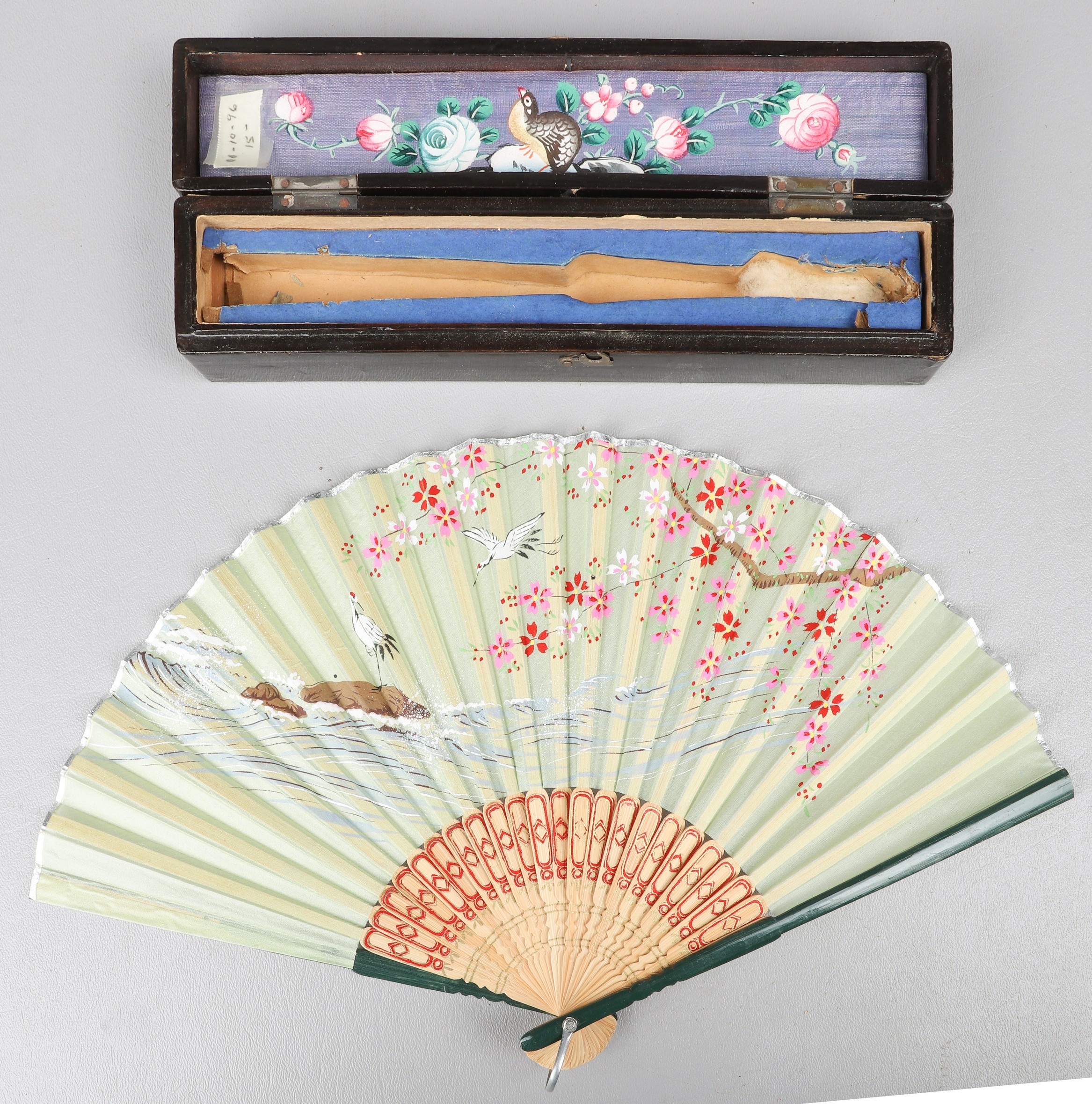  2 Chinese lacquer fan boxes  2e0aad