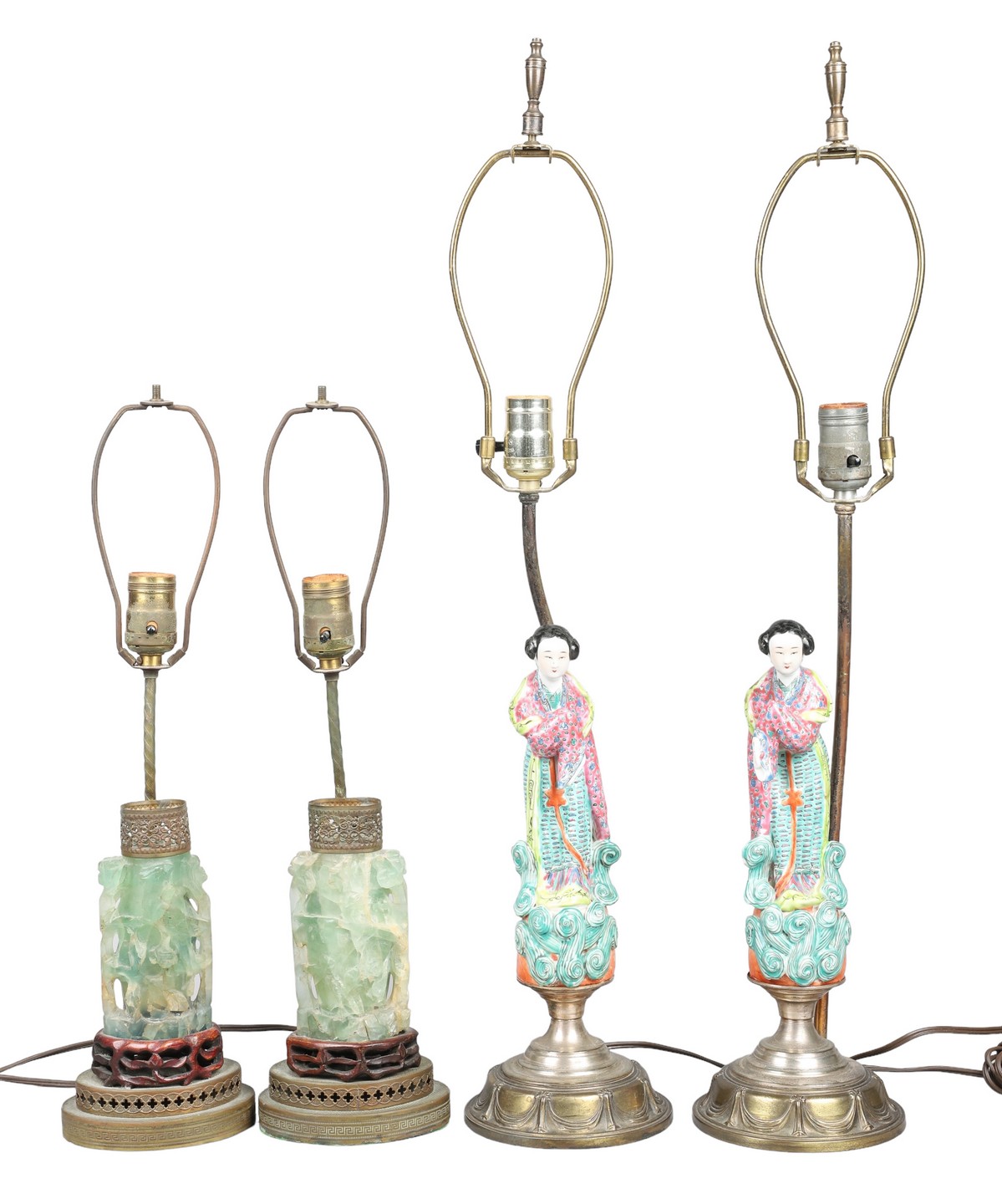 (2) Pair Asian lamps to include