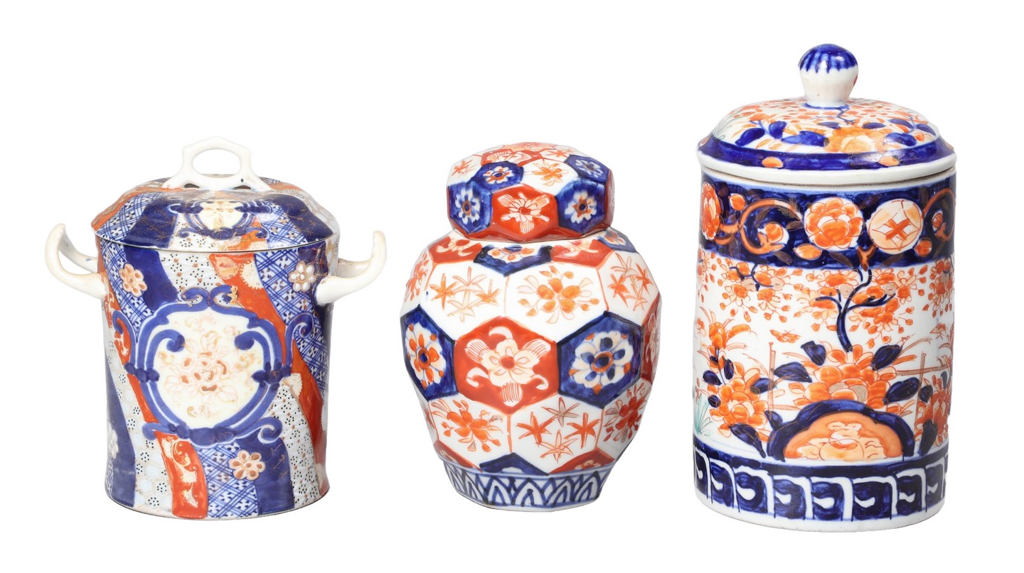 3 Japanese Imari porcelain covered 2e0abf