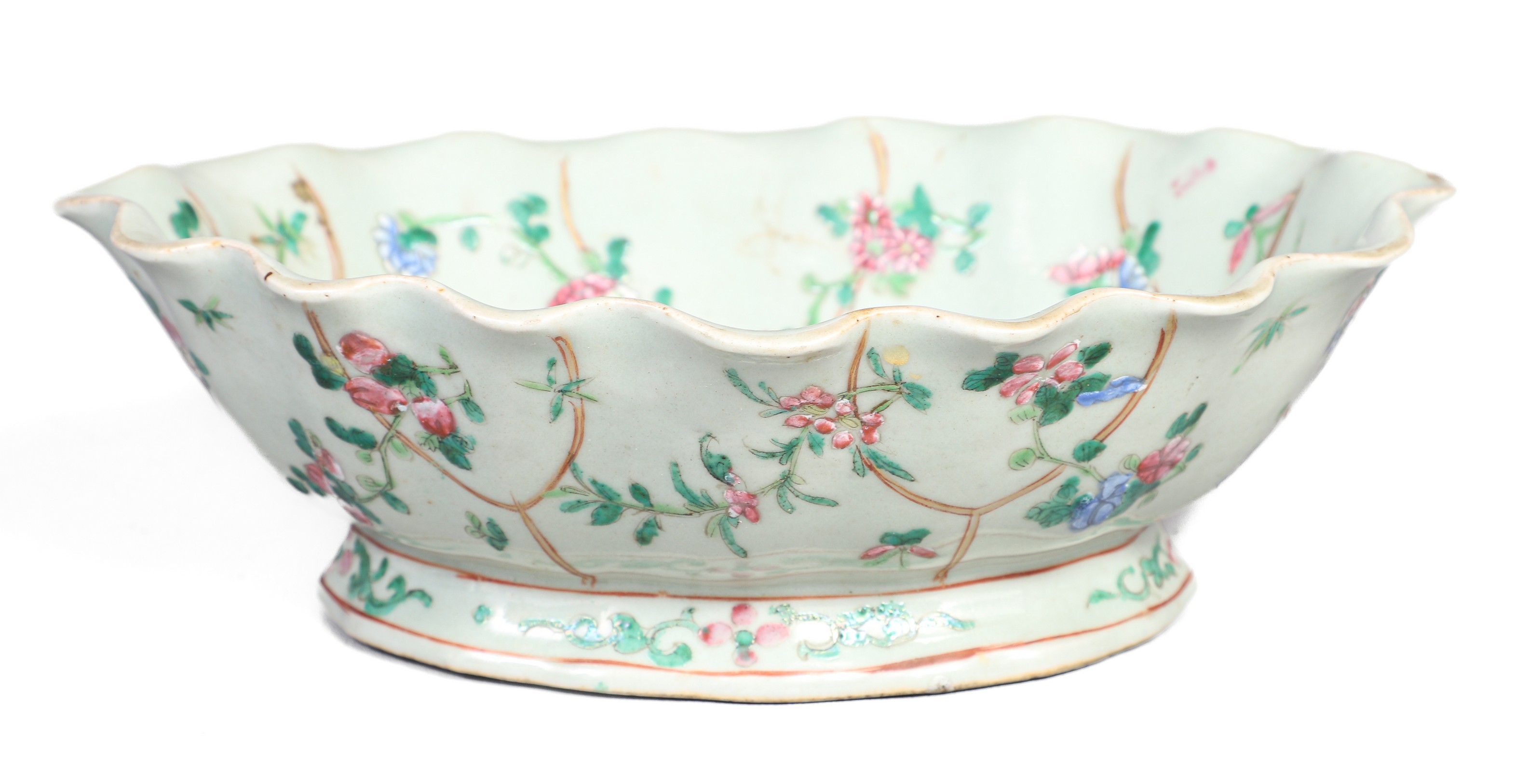 Chinese celadon porcelain oval bowl,