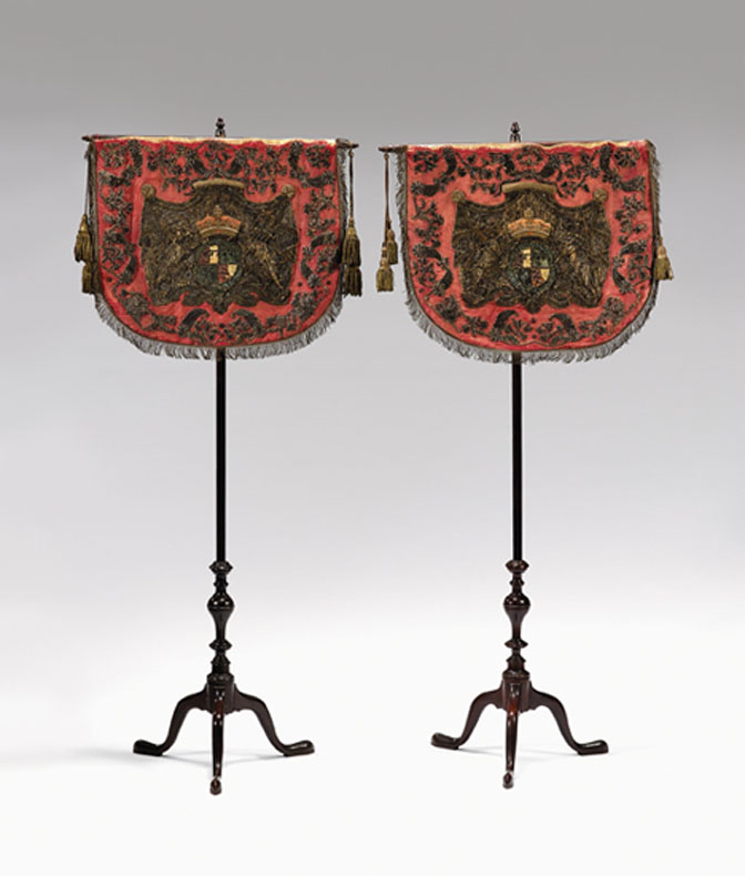 Pair of English embroidered Royal 49aaf