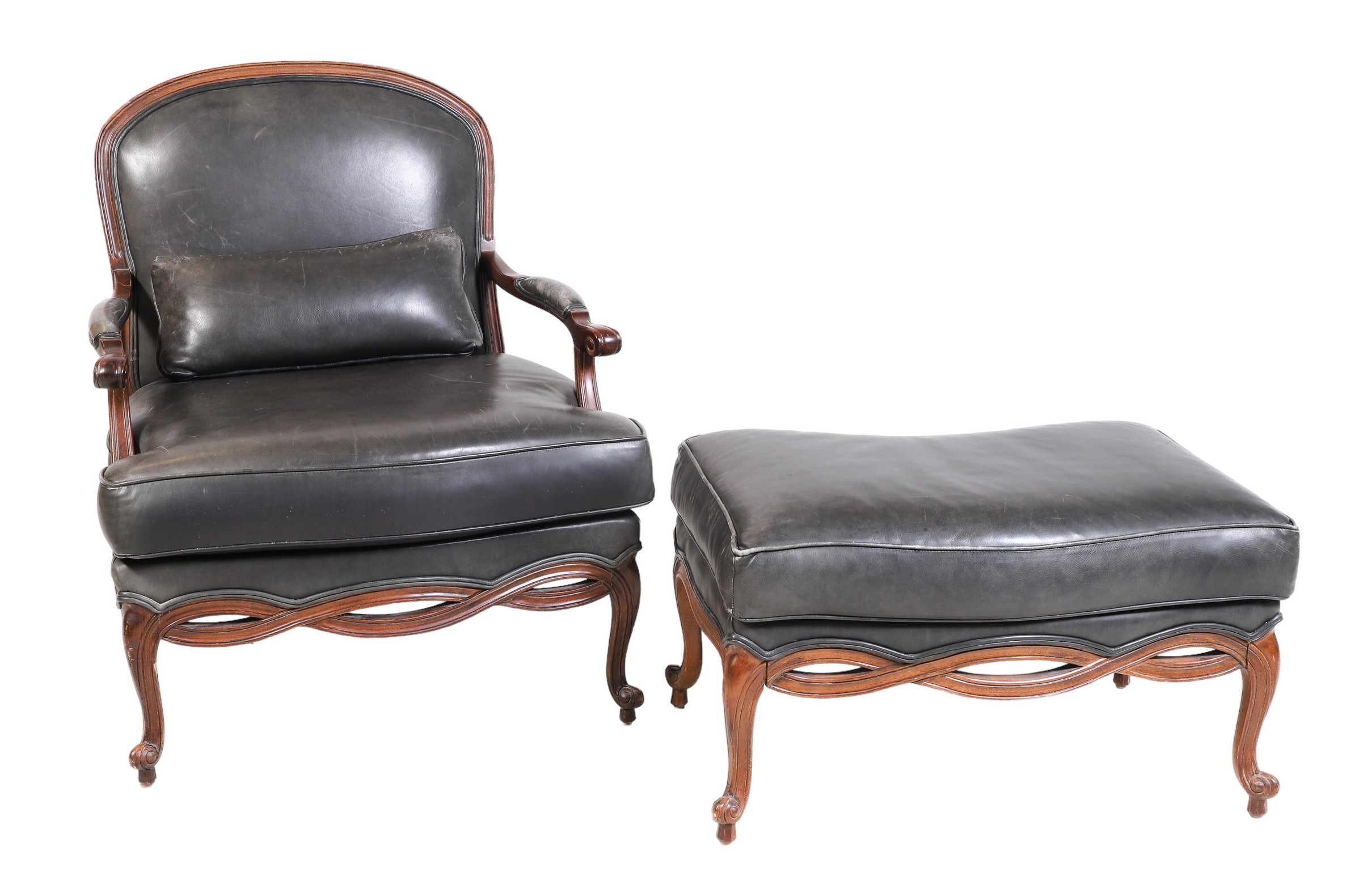 Ethan Allen Louis XV style leather 2e0b0c