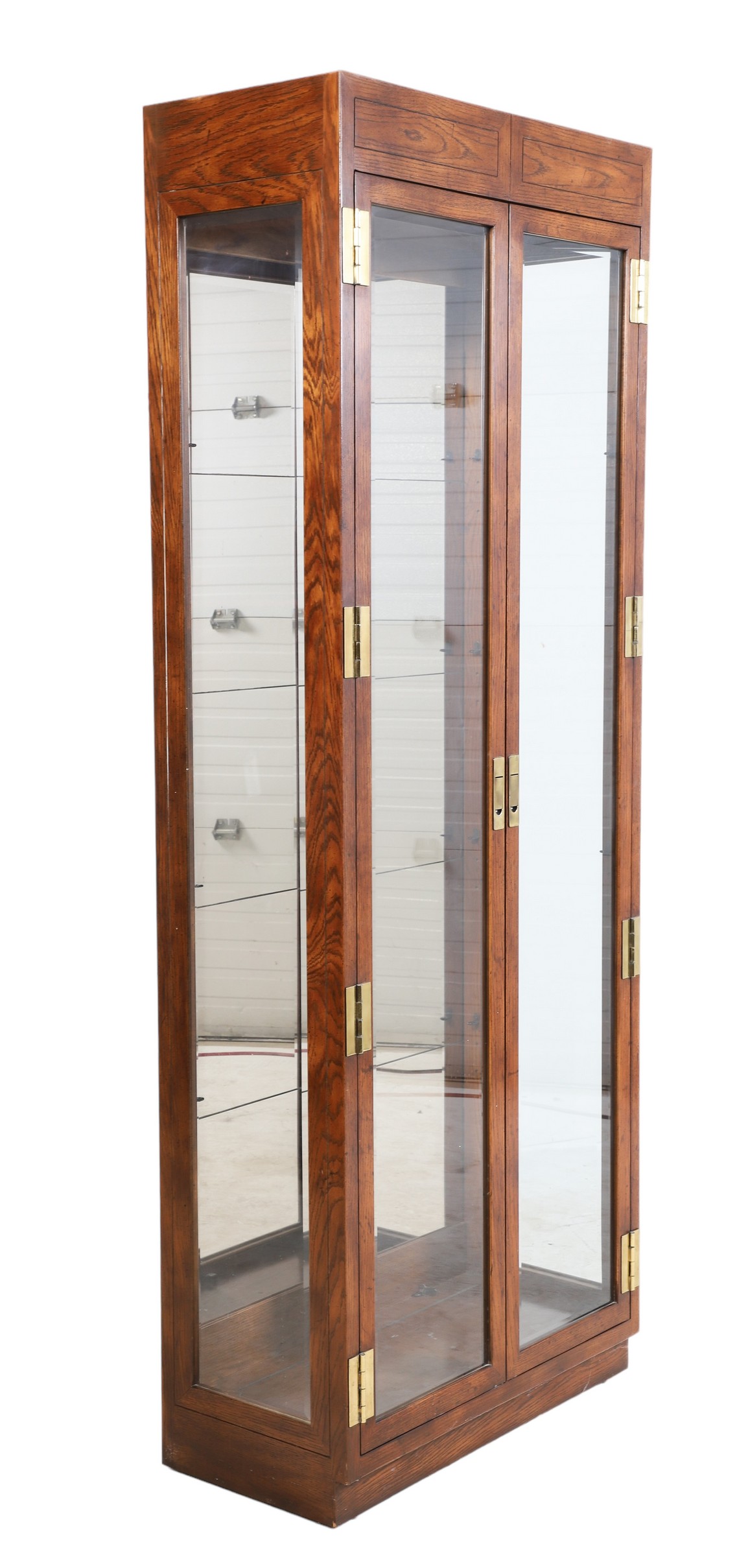 Henredon walnut finished display cabinet,