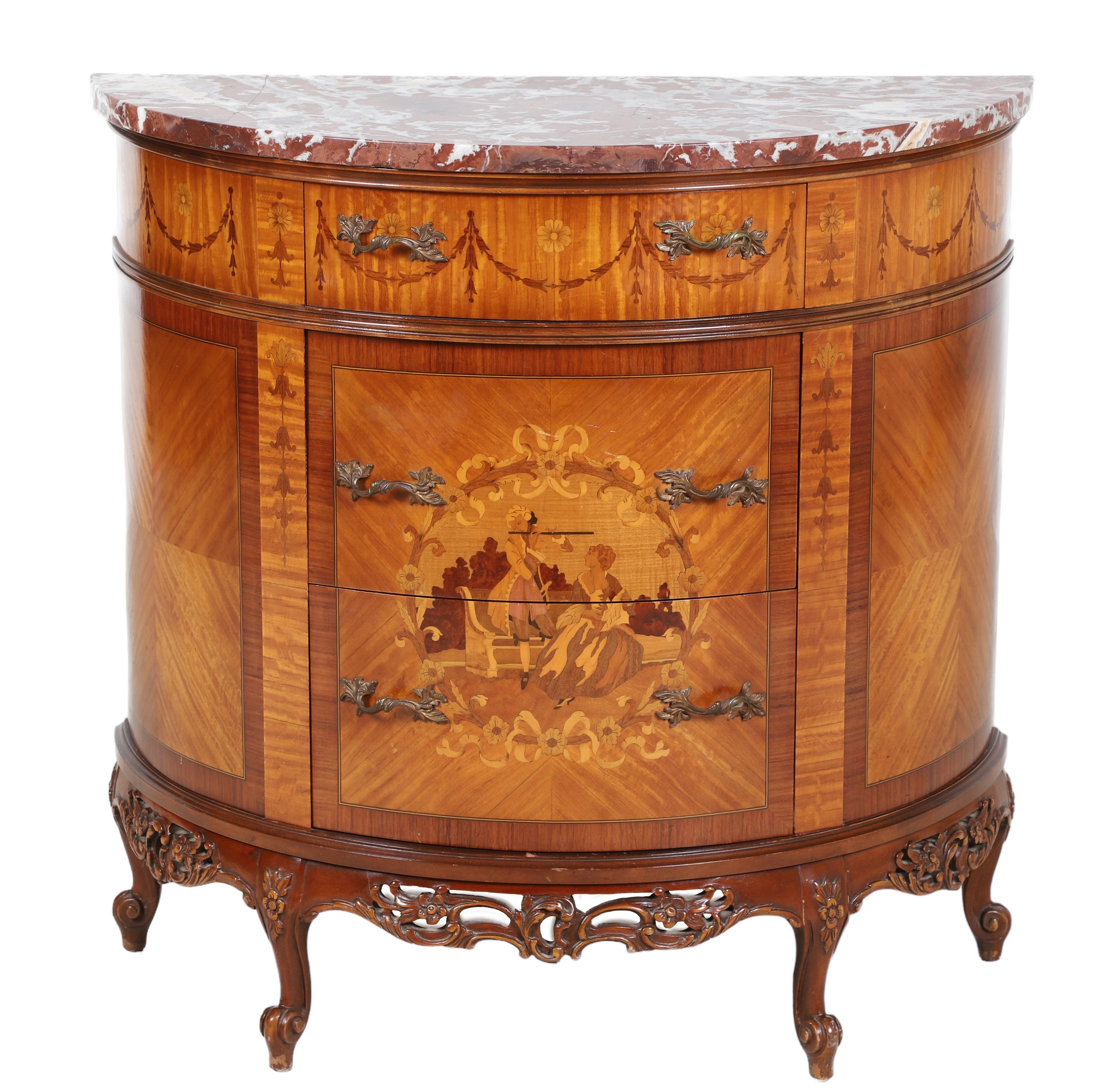 Louis XV style marbletop inlaid