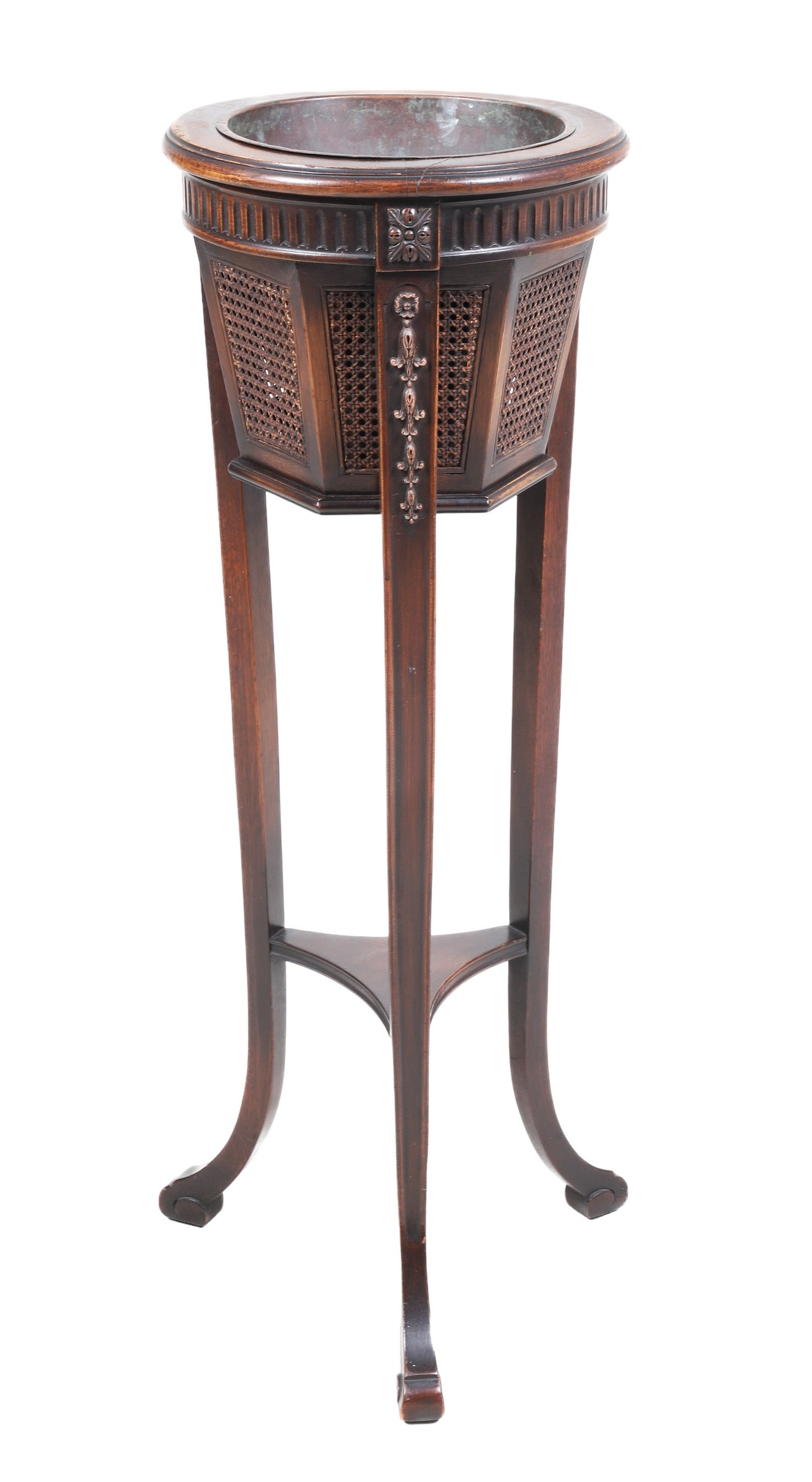 French style mahogany and caned