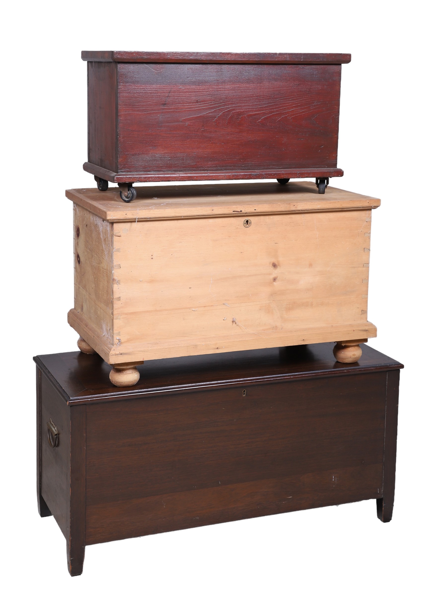 (2) Diminutive chests and mahogany