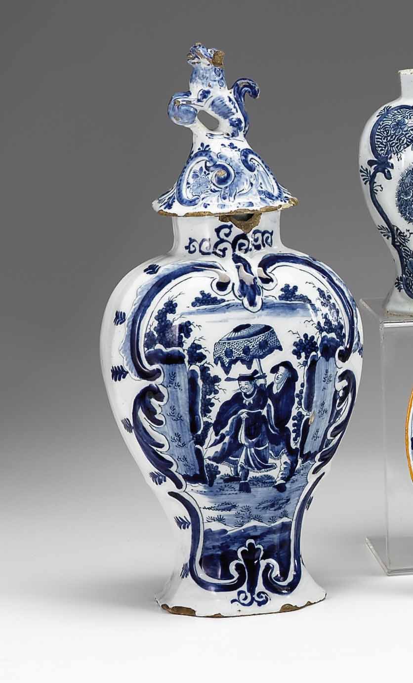 Dutch Delft blue & white covered