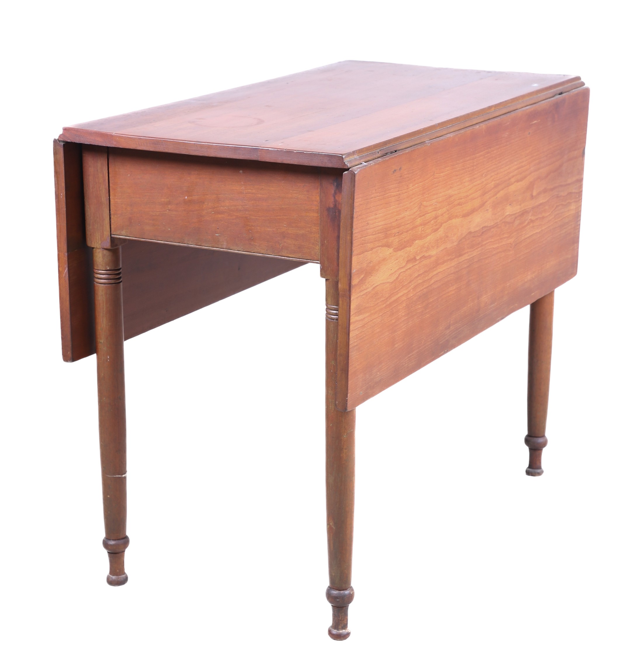 Sheraton drop leaf table, turned legs,