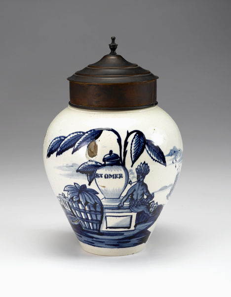 Dutch Delft blue & white tobacco jar