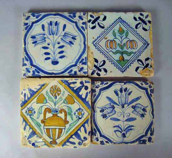 Collection of Dutch Delft tiles    17th/