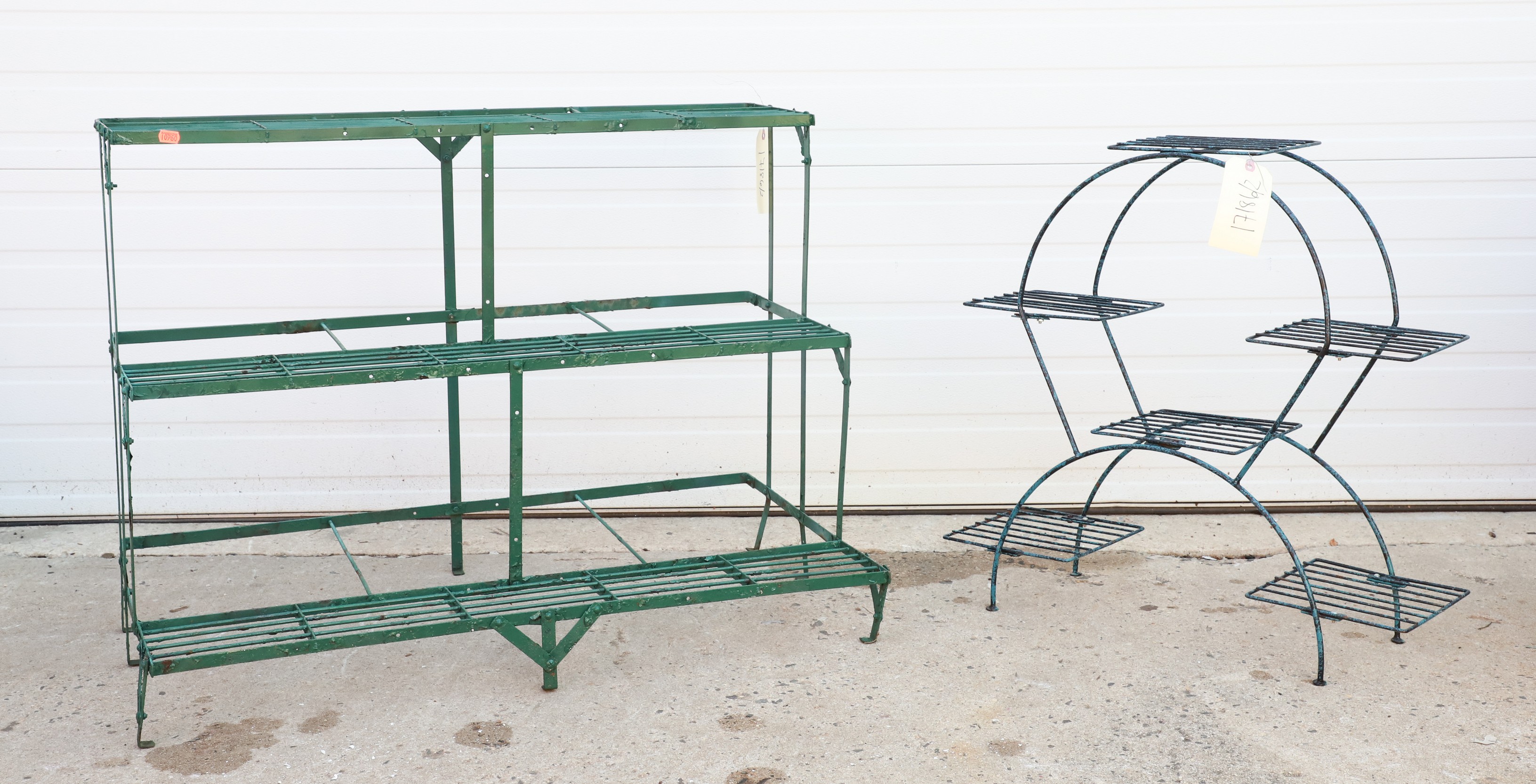 3 tier plant stand green painted  2e0b5b