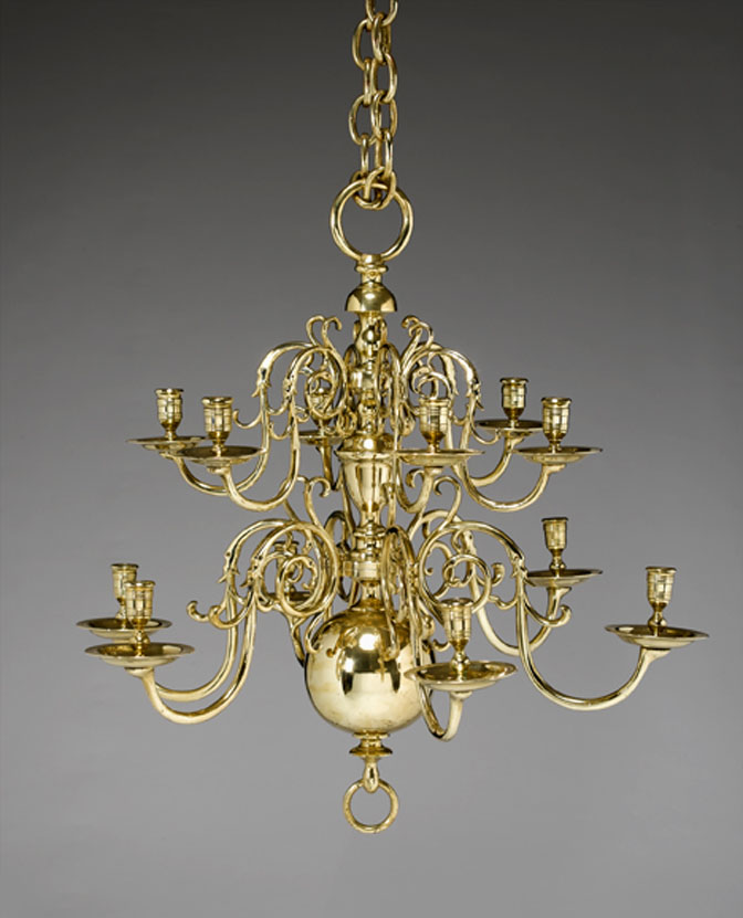 English brass twelve-light chandelier