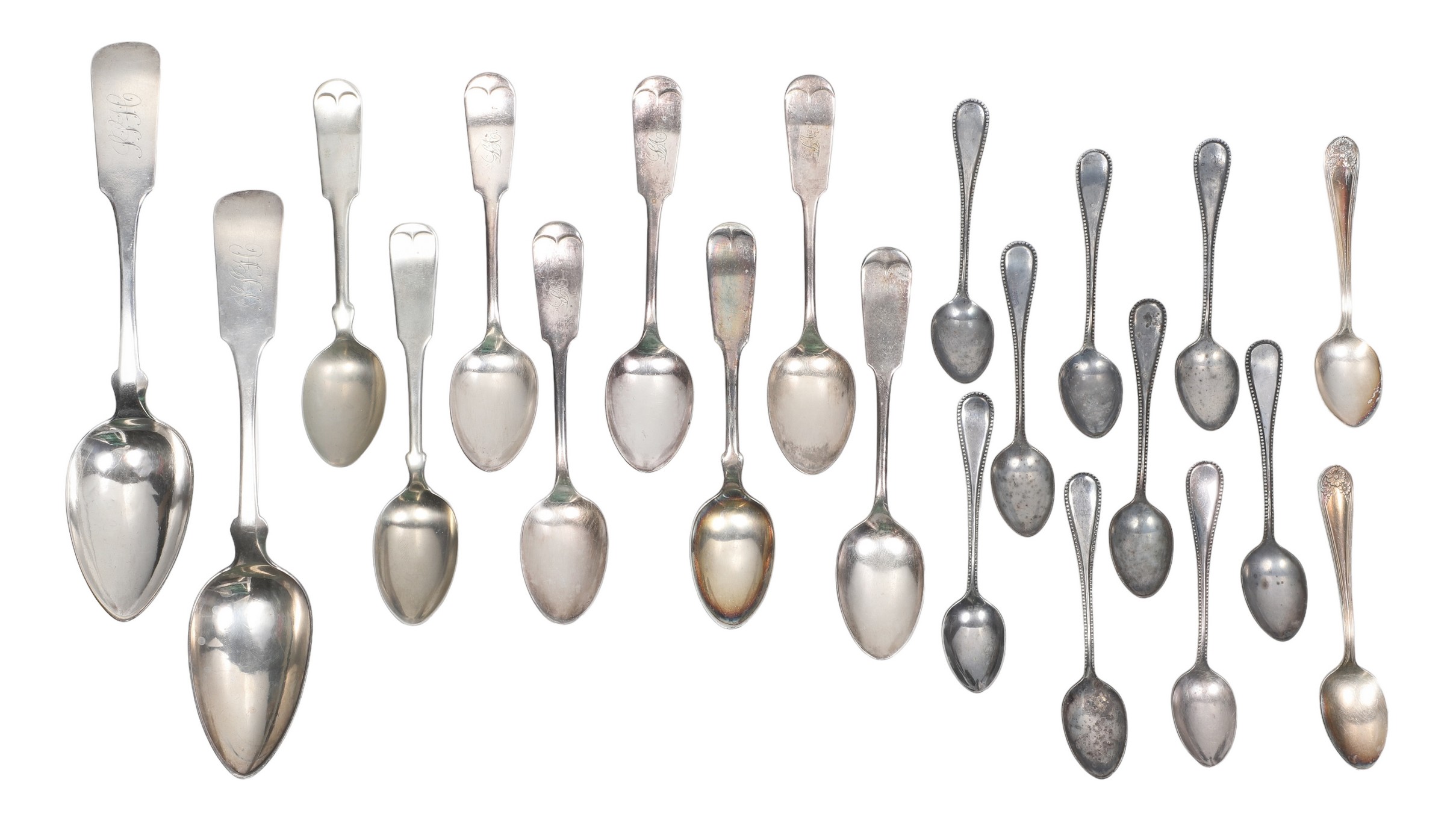 Silver spoons and silverplate to