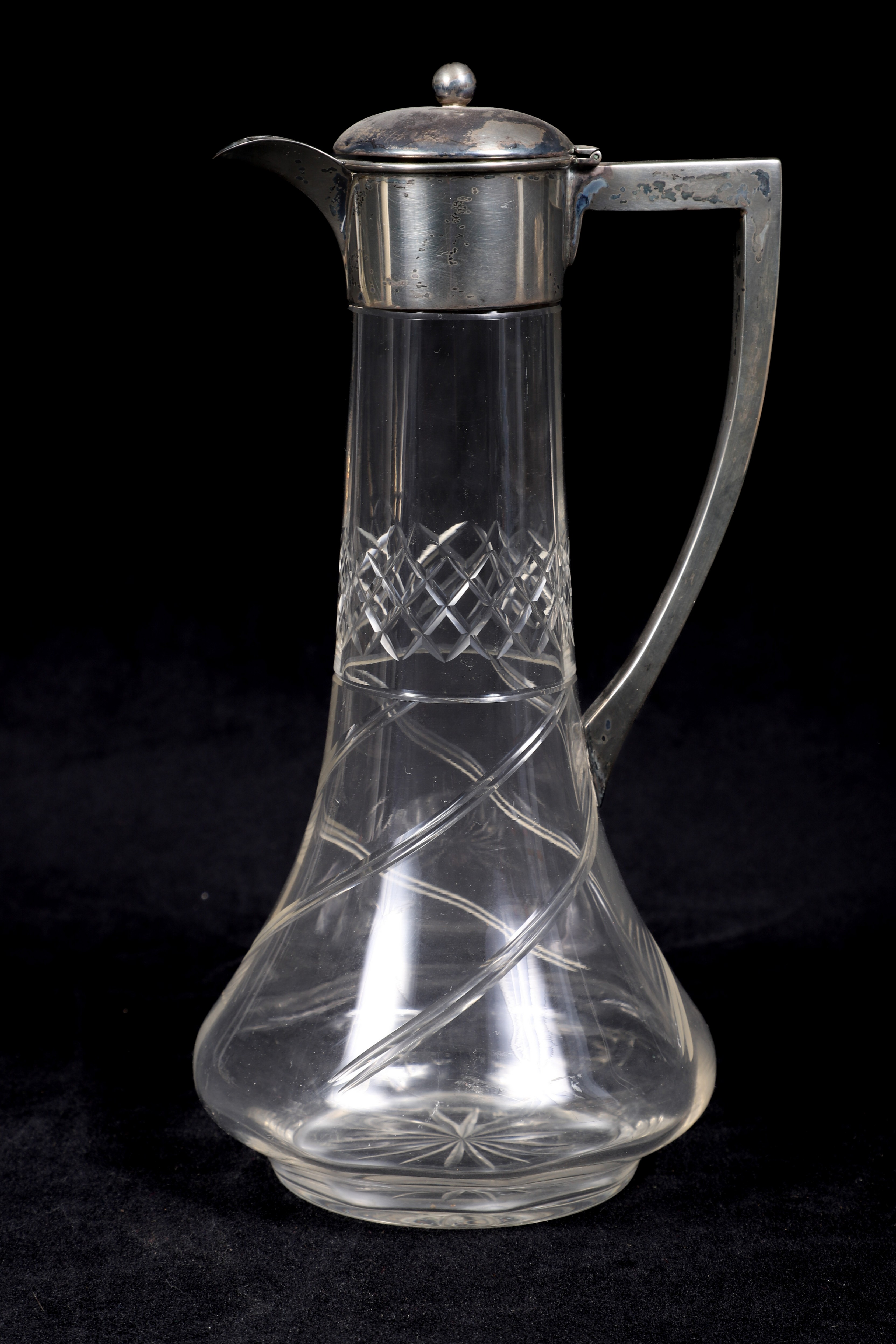 Sterling and glass claret jug  2e0b9c