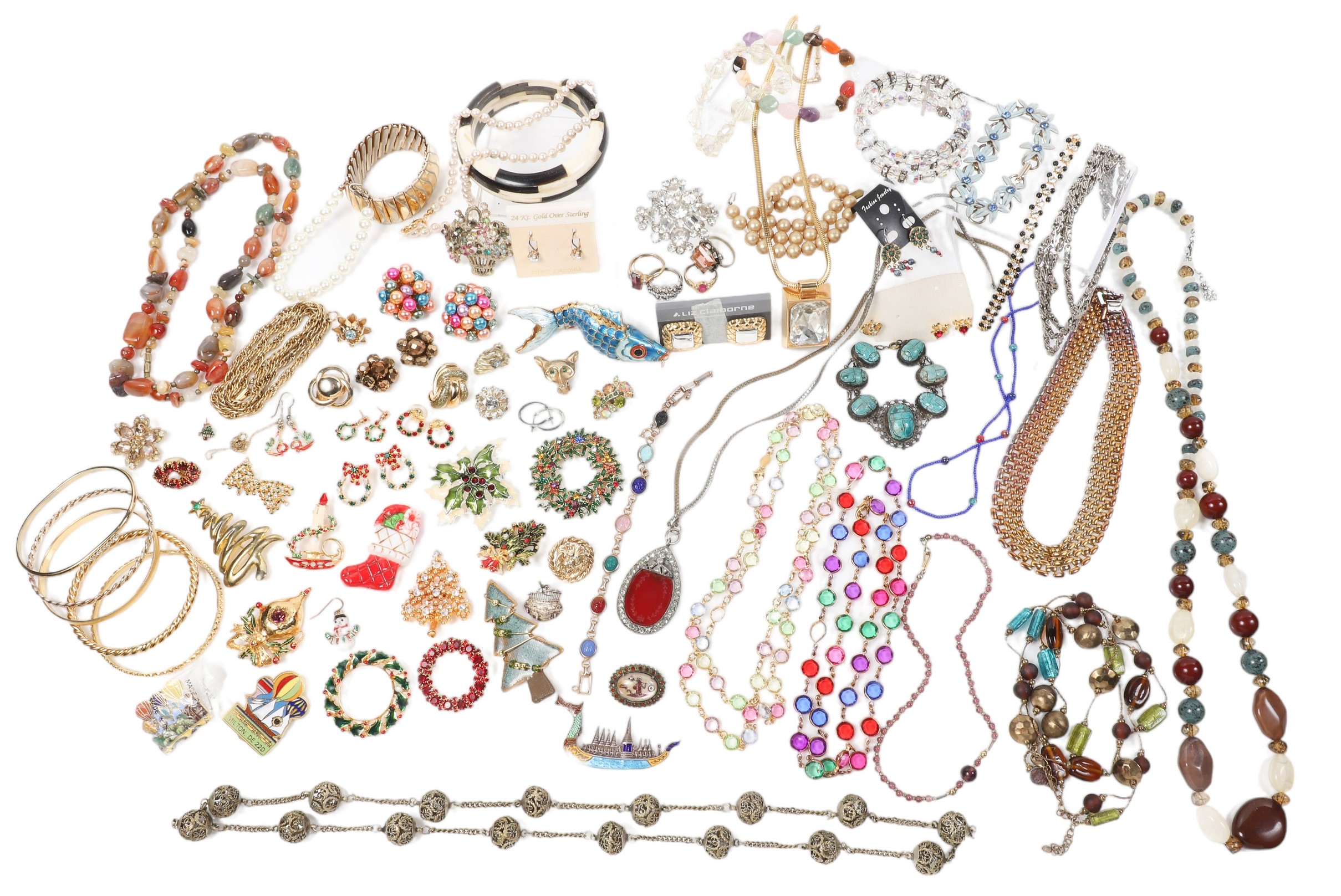 Costume jewelry and silver to include 2e0b96