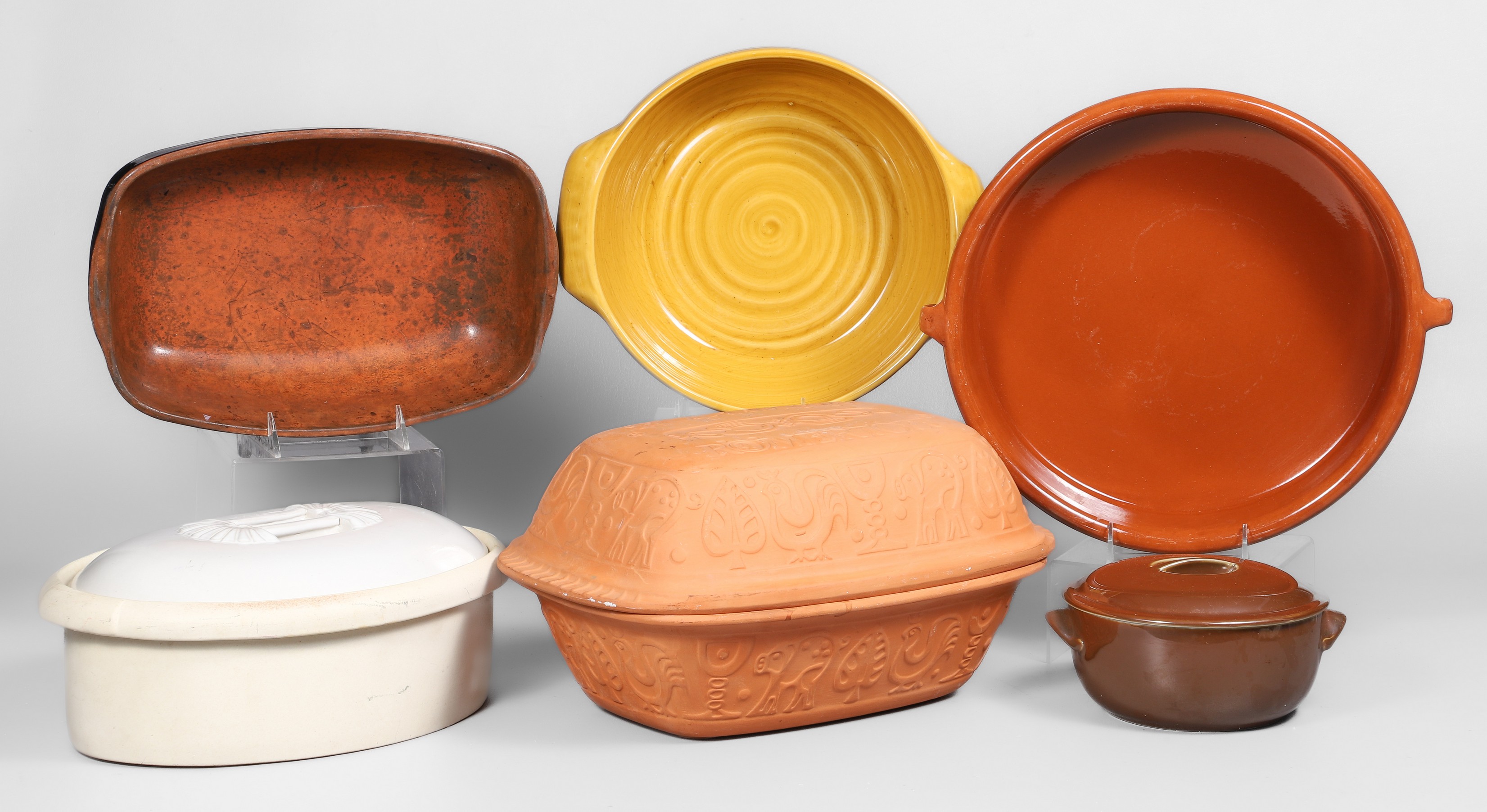 (6) Pcs bakeware, c/o Romertopf clay