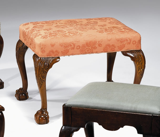 George II style walnut footstool