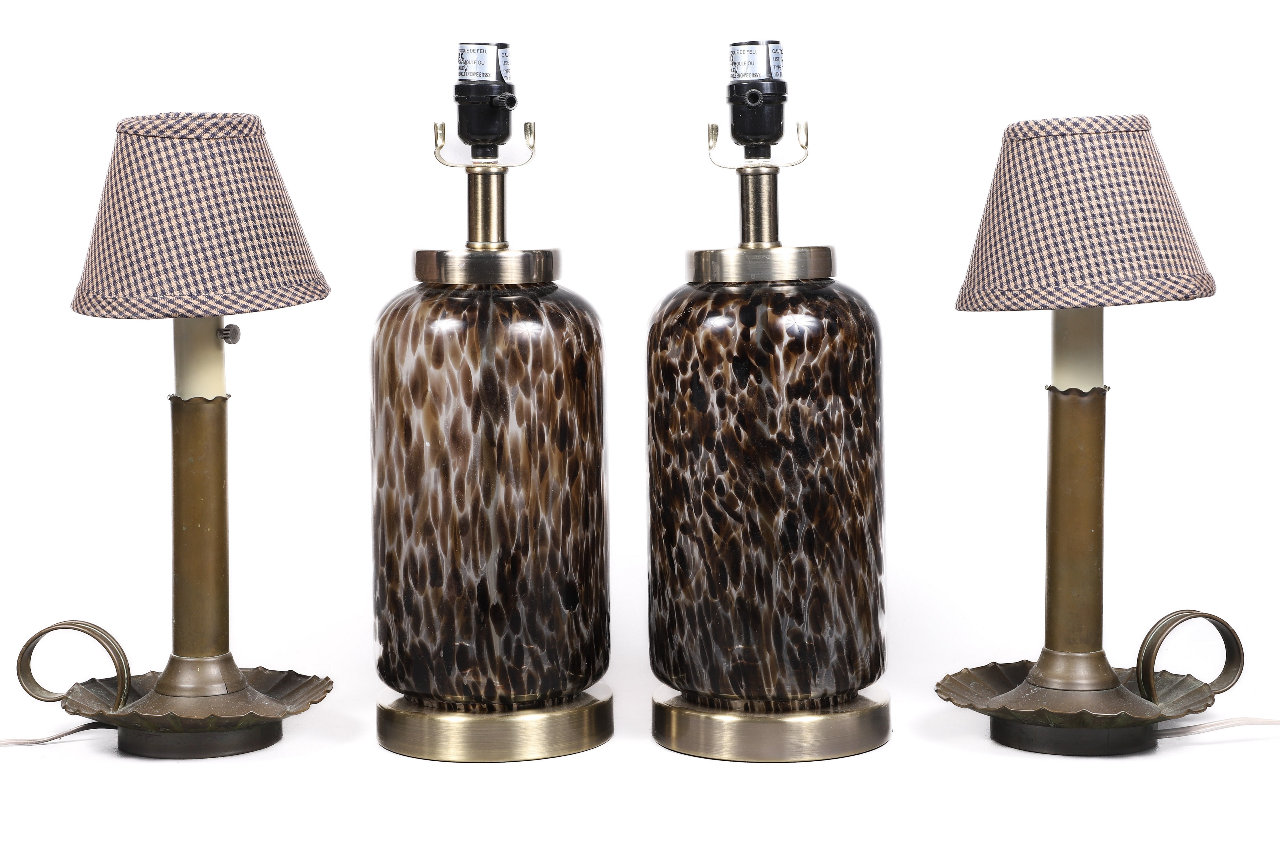 Four table lamps, c/o a pair with