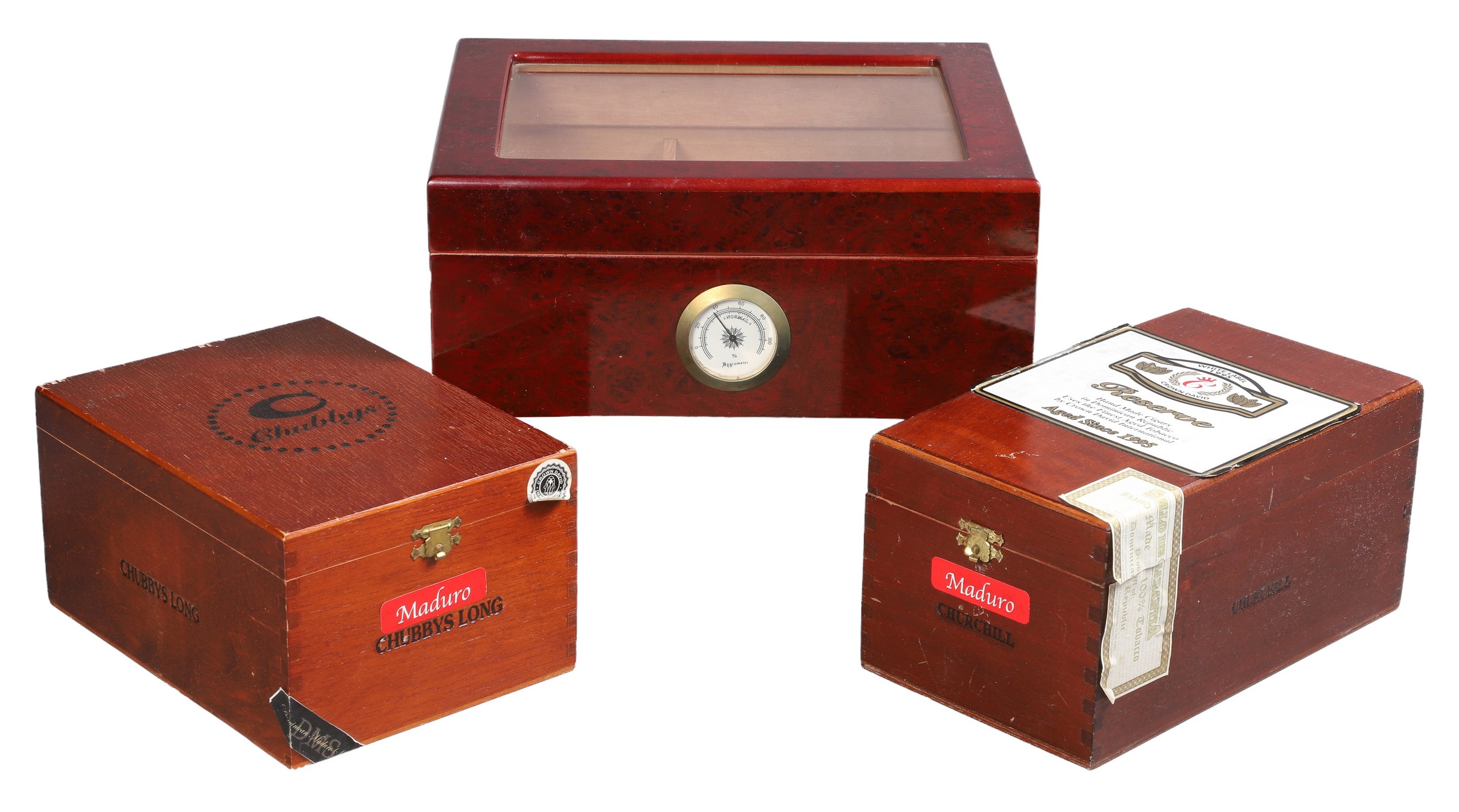 Humidor with hygrometer (10-3/8 x 8-3/4