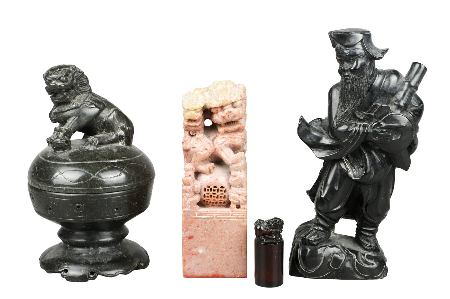  4 Chinese items c o carved hardstone 2e0cda